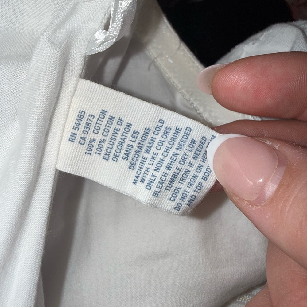 American Eagle (12) White Pointelle Detail Pattern Strapless Dress - Picture 7 of 7